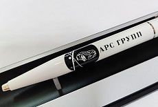 Ручки Senator point polished белые с круговой печатью для АРС ГРУПП