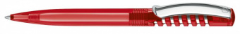 картинка 2410 шариковая ручка Senator сп New Spring Clear clip metal красный 186 